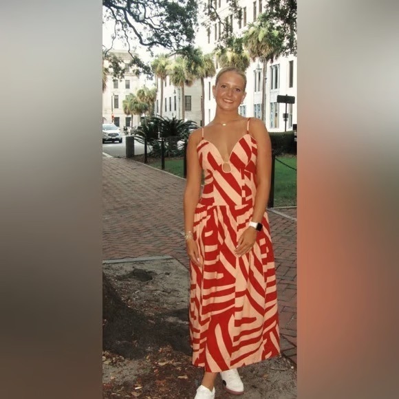 Mon Renn Surreal Midi Dress Tropico Print Cotton Red/Coral
Large - Picture 4 of 10